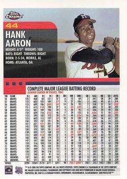 2000 Topps Chrome #44 Hank Aaron Back