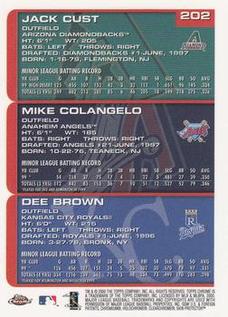 2000 Topps Chrome #202 Jack Cust / Mike Colangelo / Dee Brown Back