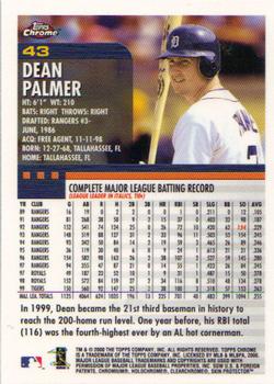 2000 Topps Chrome #43 Dean Palmer Back