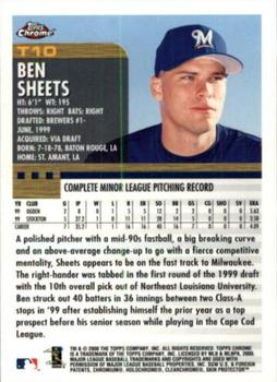 2000 Topps Chrome Traded & Rookies #T10 Ben Sheets Back