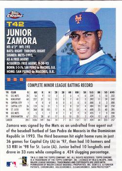 2000 Topps Chrome Traded & Rookies #T42 Junior Zamora Back