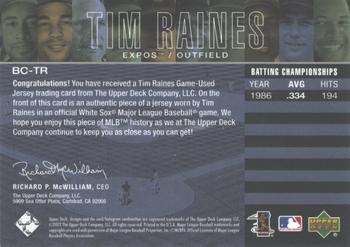 2002 Upper Deck Piece of History - Batting Champs Jersey #BC-TR Tim Raines  Back