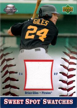 2002 Upper Deck Sweet Spot - Swatches #S-BG Brian Giles  Front