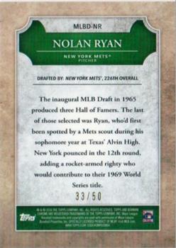 2016 Bowman Draft - Chrome MLB Draft History Gold #MLBD-NR Nolan Ryan Back