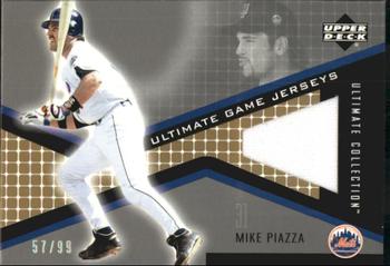 2002 Upper Deck Ultimate Collection - Game Jersey Tier 1 #JB-MP Mike Piazza  Front