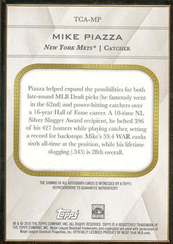 2016 Topps Transcendent Collection - Transcendent Collection Framed Autographs #TCA-MP Mike Piazza Back