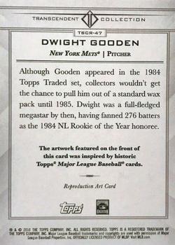 2016 Topps Transcendent Collection - Anniversary Sketch Reproductions #TSCR-47 Dwight Gooden Back