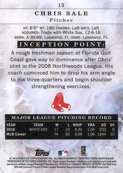 2017 Topps Inception #13 Chris Sale Back