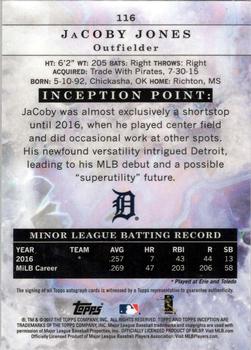 2017 Topps Inception #116 JaCoby Jones Back