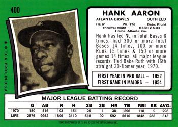 2000 Topps - Hank Aaron #18 Hank Aaron Back