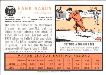 2000 Topps - Hank Aaron #9 Hank Aaron Back