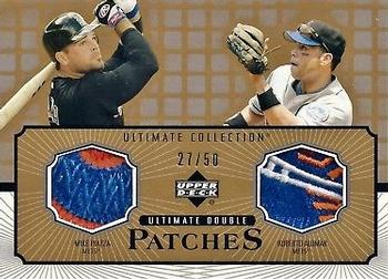 2002 Upper Deck Ultimate Collection - Patch Card Double Gold #PA Mike Piazza / Roberto Alomar  Front