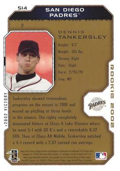 2002 Upper Deck Victory - Gold #514 Dennis Tankersley Back