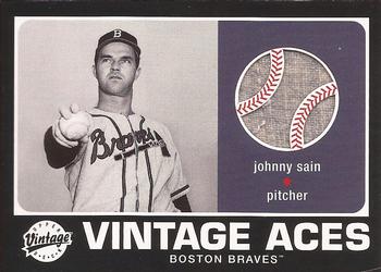 2002 Upper Deck Vintage - Aces Game Jersey #A-JS Johnny Sain  Front