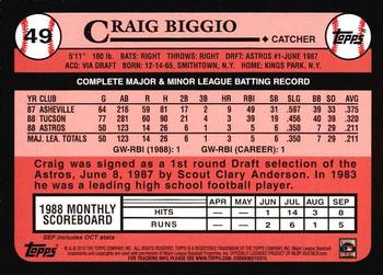 2010 Topps Update - The Cards Your Mom Threw Out (Original Back) #49 Craig Biggio Back