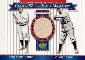 2002 Upper Deck World Series Heroes - Classic World Series Match-Ups Memorabilia #MU03 Honus Wagner / Cy Young Front