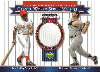 2002 Upper Deck World Series Heroes - Classic World Series Match-Ups Memorabilia #MU76 Ken Griffey Sr. / Thurman Munson Front