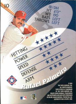 2000 Topps Stars #10 Rafael Palmeiro Back