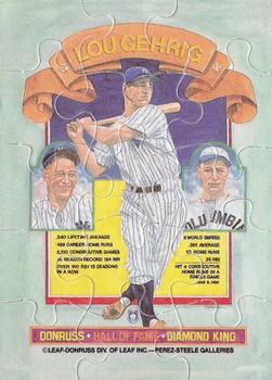 1985 Donruss Highlights #NNO Lou Gehrig Mini Puzzle Front