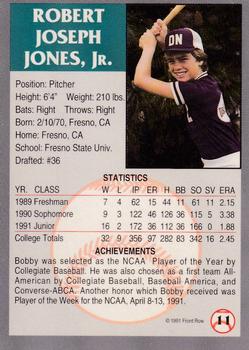 1991 Front Row Draft Picks - Gold #11 Bobby Jones Back