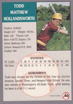 1991 Front Row Draft Picks - Gold #46 Todd Hollandsworth Back