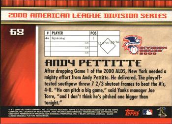 2000 Topps Subway Series #68 Andy Pettitte Back