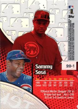 2000 Topps Tek #20-1 Sammy Sosa Back