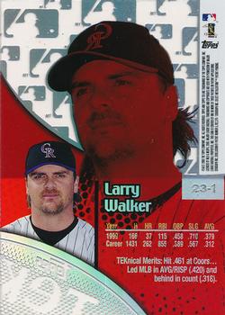 2000 Topps Tek #23-1 Larry Walker Back