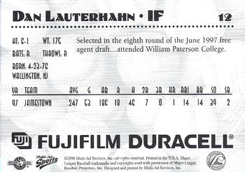 1998 Multi-Ad West Michigan Whitecaps #NNO Dan Lauterhahn Back
