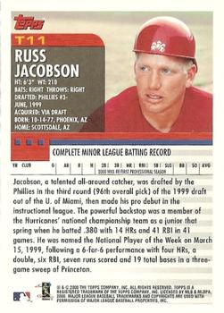 2000 Topps Traded & Rookies #T11 Russ Jacobson Back