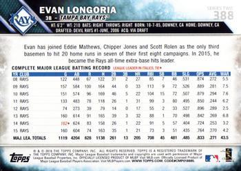 2016 Topps - 65th Anniversary #388 Evan Longoria Back
