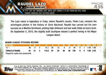 2016 Topps - 65th Anniversary #436 Raudel Lazo Back