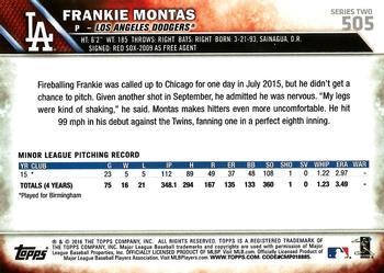2016 Topps - 65th Anniversary #505 Frankie Montas Back