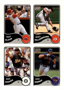 2003 Bazooka - 4-on-1 Stickers #2 Eric Hinske / Troy Glaus / Shea Hillenbrand / Eric Chavez Front