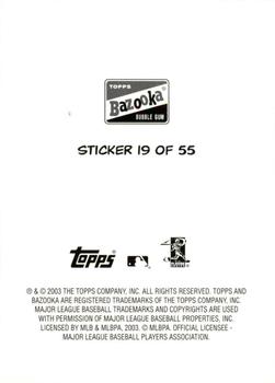 2003 Bazooka - 4-on-1 Stickers #19 Tony Batista / Raul Ibanez / Tim Salmon / Jeff Bagwell Back