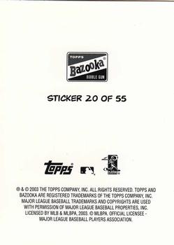 2003 Bazooka - 4-on-1 Stickers #20 Nic Jackson / David Eckstein / Luis Castillo / Edgardo Alfonzo Back