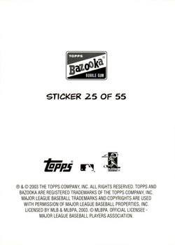 2003 Bazooka - 4-on-1 Stickers #25 Brett Myers / Austin Kearns / Junior Spivey / Victor Martinez Back