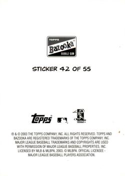 2003 Bazooka - 4-on-1 Stickers #42 Joe Kennedy / Toby Hall / Damian Moss / Javy Lopez Back