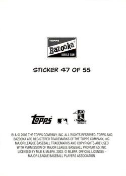 2003 Bazooka - 4-on-1 Stickers #47 Kris Benson / Jason Schmidt / Joe Randa / Ellis Burks Back