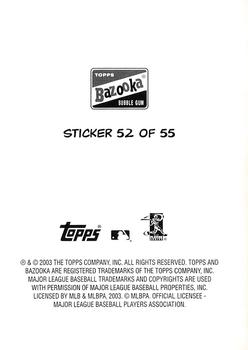 2003 Bazooka - 4-on-1 Stickers #52 Bryan Bullington / Nobuaki Yoshida / Craig Brazell / Chris Duncan Back