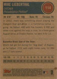 2003 Bazooka - Minis #114 Mike Lieberthal Back