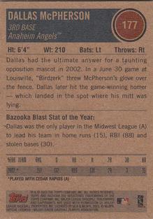 2003 Bazooka - Minis #177 Dallas McPherson Back