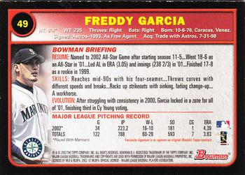2003 Bowman - Gold #49 Freddy Garcia Back