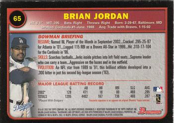 2003 Bowman - Gold #65 Brian Jordan Back