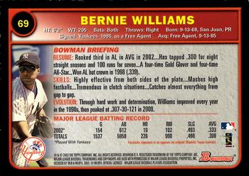 2003 Bowman - Gold #69 Bernie Williams Back
