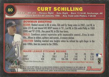 2003 Bowman - Gold #80 Curt Schilling Back