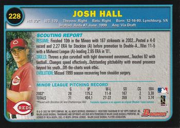 2003 Bowman - Gold #228 Josh Hall Back