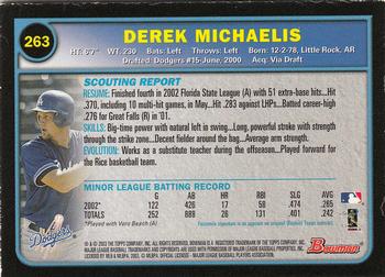 2003 Bowman - Gold #263 Derek Michaelis Back