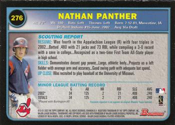 2003 Bowman - Gold #276 Nathan Panther Back