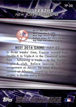 2016 Bowman's Best - Top Prospects Blue Refractor #TP-20 Clint Frazier Back
